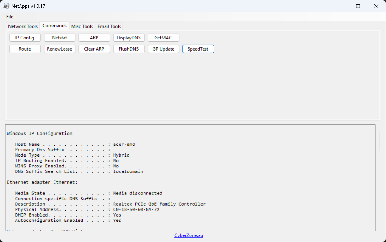 NetApps Screenshot